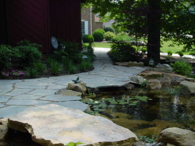 backyard garden pond installation lucas landscaping