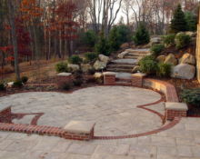 brick patio stairs seat wall