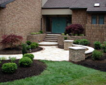 stone patio garden installation