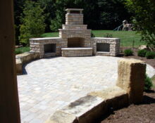 brick patio outdoor brick fireplace