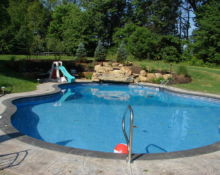 pool installation waterfall ohio landscaping