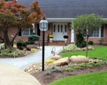 stone pathway gardens full landscape project