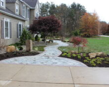 brick stone pathway mulch rock yard