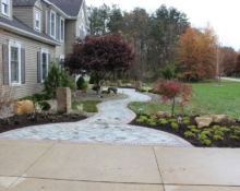 brick stone pathway mulch rock yard