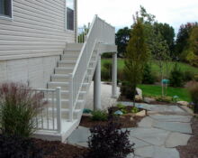 backyard terrace balcony stone pathway