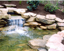backyard pond installation lucas landscaping