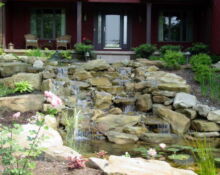 backyard waterfall pond landscaping