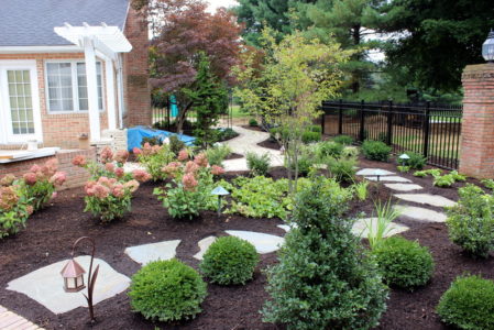 stone pathway in garden